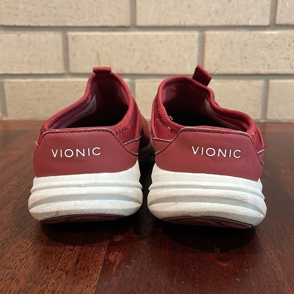 Vionic Micro Suede Adell Burgundy Sneakers Slides Slip Ons - Picture 3 of 5
